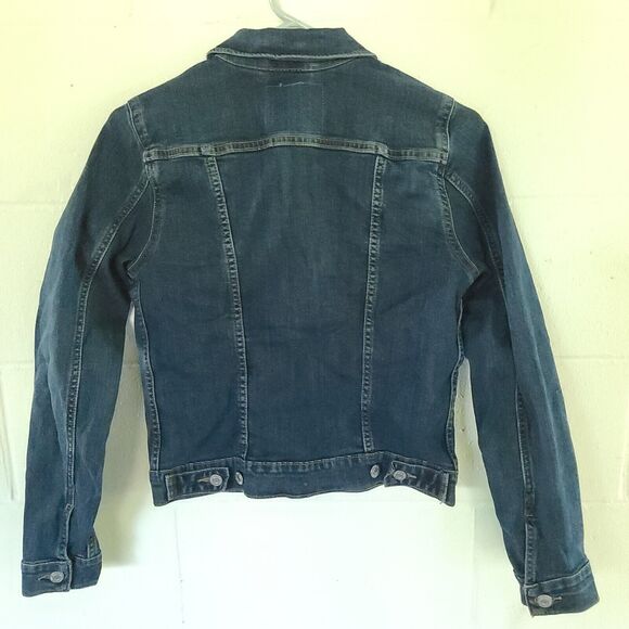 LEVI STRAUSS Women's NWT Original Trucker Crop Denim Jacket Sz S Blank Tab RARE - Picture 12 of 16